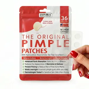 Zovira Overnight Hydrocolloid Pimple Patch for Face – Korean Acne Spot Cover with Niacinamide & Tea Tree, Thicker Adhesion, 36 Ct