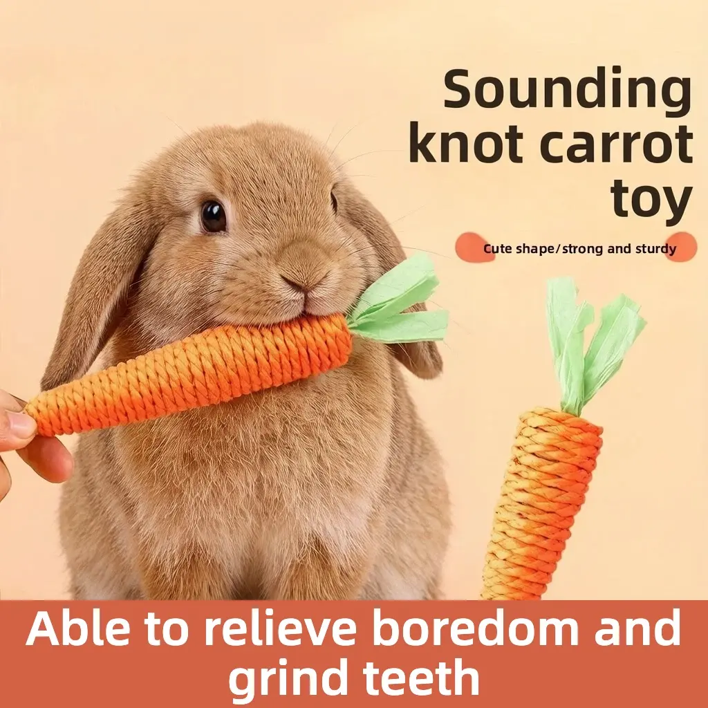 Durable Carrot Design Pet Toy for Rabbit, Bunny, Hamster, Cats & Dogs, Chew-Resistant, Interactive Tough Chewer, Promotes Dental Health, Engaging Playtime Fun, Perfect for Small Pets