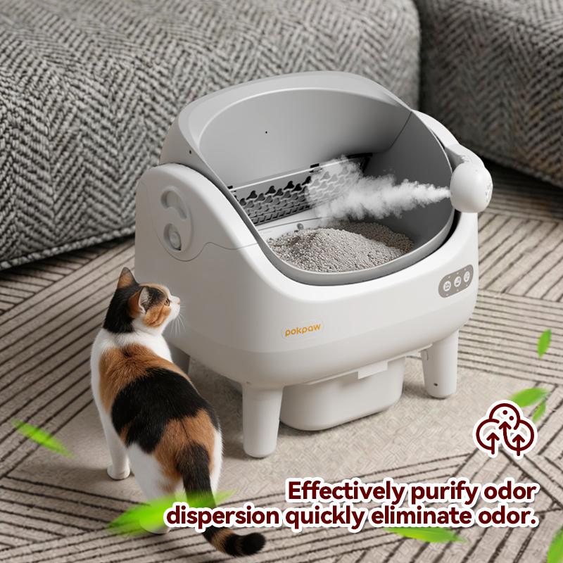 POKPAW Smart Spray Automatic Cat Litter Box, Deodorizing Spray for Summer, US Local Fast Shipping, 1-Year Free Replacement for Non-Artificial Damage POKPAW Smart Spray Automatic Cat Litter Box, Deodorizing Spray for Summer, US Local Fast Shipping, 1-Year Free Replacement for Non-Artificial Damage