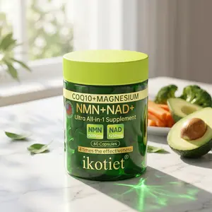 IKOTIET 4-in-1 Synergy Blend Liposomal NAD+ NMN Complex with 600mg CoQ10 and Magnesium, Cellular Support & Daily Energy Supplement, 60 Capsules