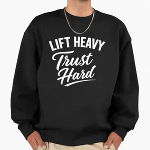 Hard Graphic Powerlifting Sweatshirt – Casual Long Sleeve with Bold Heavy Lift Design