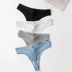 3PCS OF Women's Panties Cotton Sexy Underwear Female Thongs Lingerie Striped Hot G-Strings Simple Cozy Sports Underpants Calzoncillos de cintura baja for women