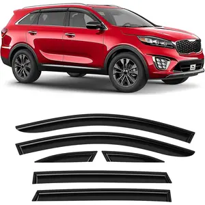 Tape-on Extra Durable Rain Guards for Kia Sorento 2016-2020, Window Deflectors, Vent Window Visors, 6 Pieces - 100476