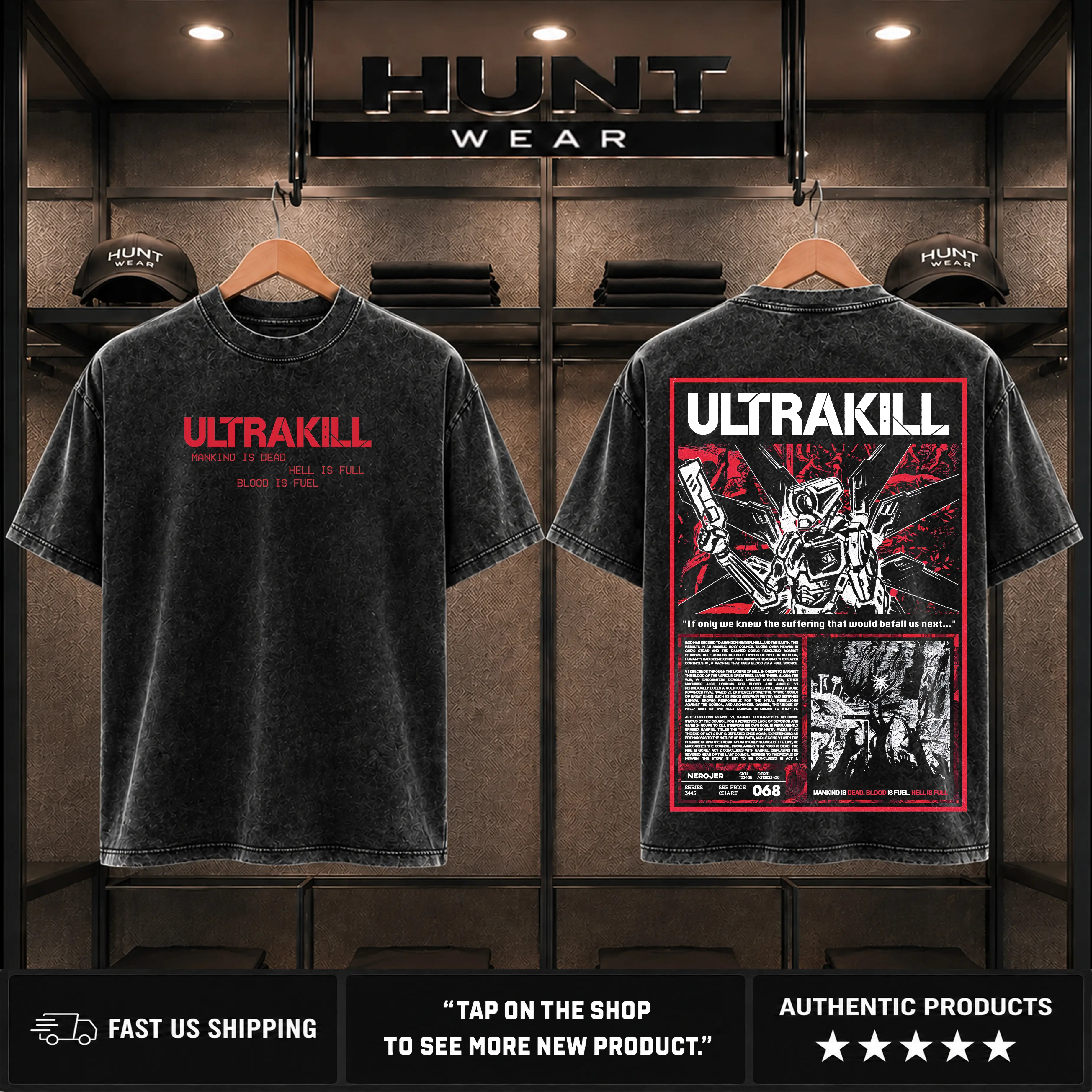 Ultrakill Video Game Washed T-Shirt, Sweater, Hoodie , Indie FPS Game Shirt, Gift For Game Fan, Streetwear Clothes