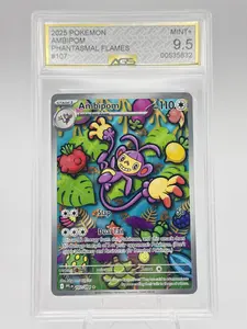 Graded AGS 9.5 Ambipom 2025 Phantasmal Flames 107 Holographic Pokemon Card