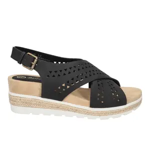 Bella Vita Womens Cosette Cut Out Espadrille Casual Sandals Casual Low Heel 1-2" - Black Bella Vita Womens Cosette Cut Out Espadrille Casual Sandals Casual Low Heel 1-2" - Black