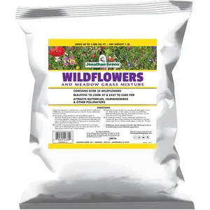 Jonathan Green Wildflower & Meadow Grass Mix – Vibrant Wildflower Seeds, Reseeding Perennials, Low Maintenance, 1 lb (Covers 1,000 Sq Ft)