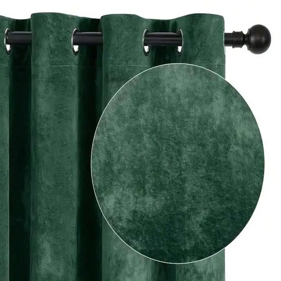 1pc Velvet Blackout Window Cover Curtains Grommet Top, UV Protection Insulation, Thick Drapes for Living Room Dining Bedroom Office, Home Decor, Home Decoration Curtain