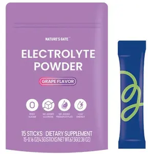 Sugar-free electrolyte powder available in 7 flavors; quickly replenishes energy and hydration, helps restore body fluid levels and electrolytes, alleviates post-workout fatigue, accelerates recovery after exercise. Contains no white sugar.