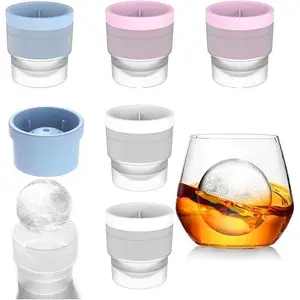 Ice Ball Maker Molds 3 Packs 2.5in Slow-Melting Round Ice with Removable Lids Easy-Release Design BPA-Free Food-Grade Silicone for Home Bars Utensils