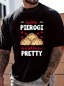100% Cotton Pierogi Filled Dumplings Polish Cuisine Tell Me I'm Pretty T-Shirt Women's Men's Graphic Tee Crew Neck summer vacation Tops