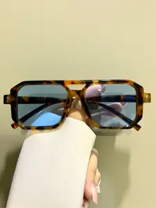 Square Double Beam Glasses, Retro Fashion Decorative Eyeglasses for Men and Women