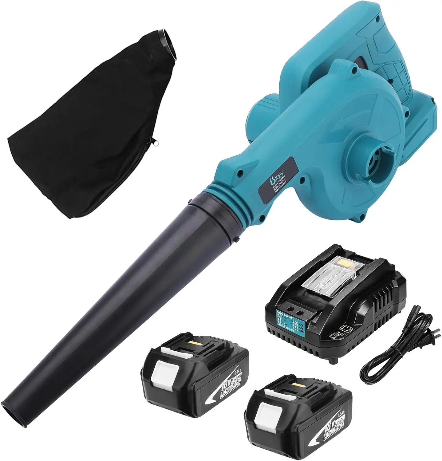 18V Makita Power Tool Lithium Battery with Charger, 5000mAh Replacement for Blowers, Lights, Lithium Batteries
