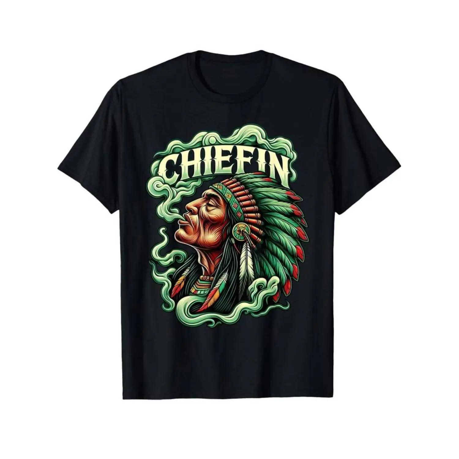 Ootd T Shirt Chiefin WeedPattern Smoking Retro 420 CannabisPattern Pot THC Smoker T-Shirt 220gsm Cotton Round Neck Short Sleeve Casual T-Shirt A77