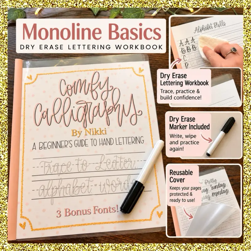 Monoline Basics | REUSABLE Dry-Erase Workbook