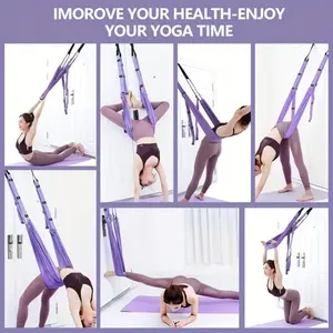 Doorway Yoga Sling System - Aerial Stretch & Inversion Kit for Home Yoga Equipment Stretching Gear. Supports Backbends, Shoulder Openers & Core Strength Safely