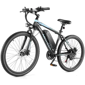 26" Ancheer Commuter Ebike, 500W (Peak750W) Powerful Motor, 55 Miles 20+MPH Electric Bicycle with 48V/374Wh Battery, LCD Display, 21Speed, Front Suspension