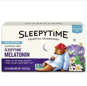 Celestial Seasonings Sleepytime Wellness Tea Plus Melatonin, Caffeine Free, 18 Tea Bags Box