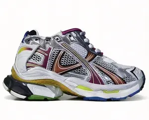 Trendy vintage casual dad shoes size 35-46 men‘s and women's 1.0 runner height increasing shoes worn-out style running chunky leather sneakers v7.5