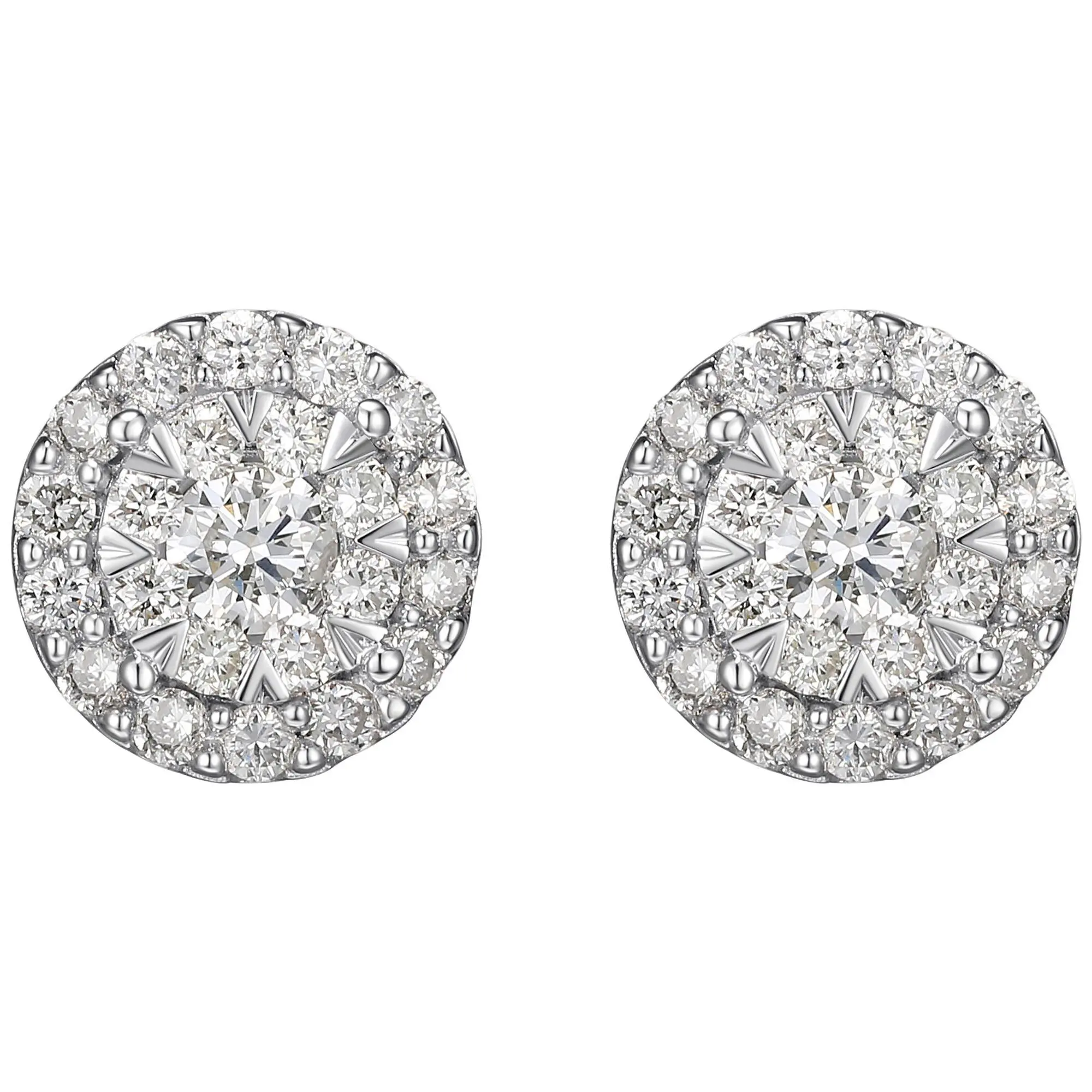 LuxLab Diamonds 0.55 cttw Lab Grown Halo Ear rings, Sterling