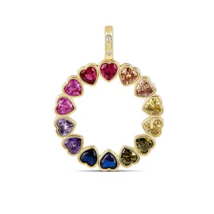 Circle Heart Multicolor Pendant