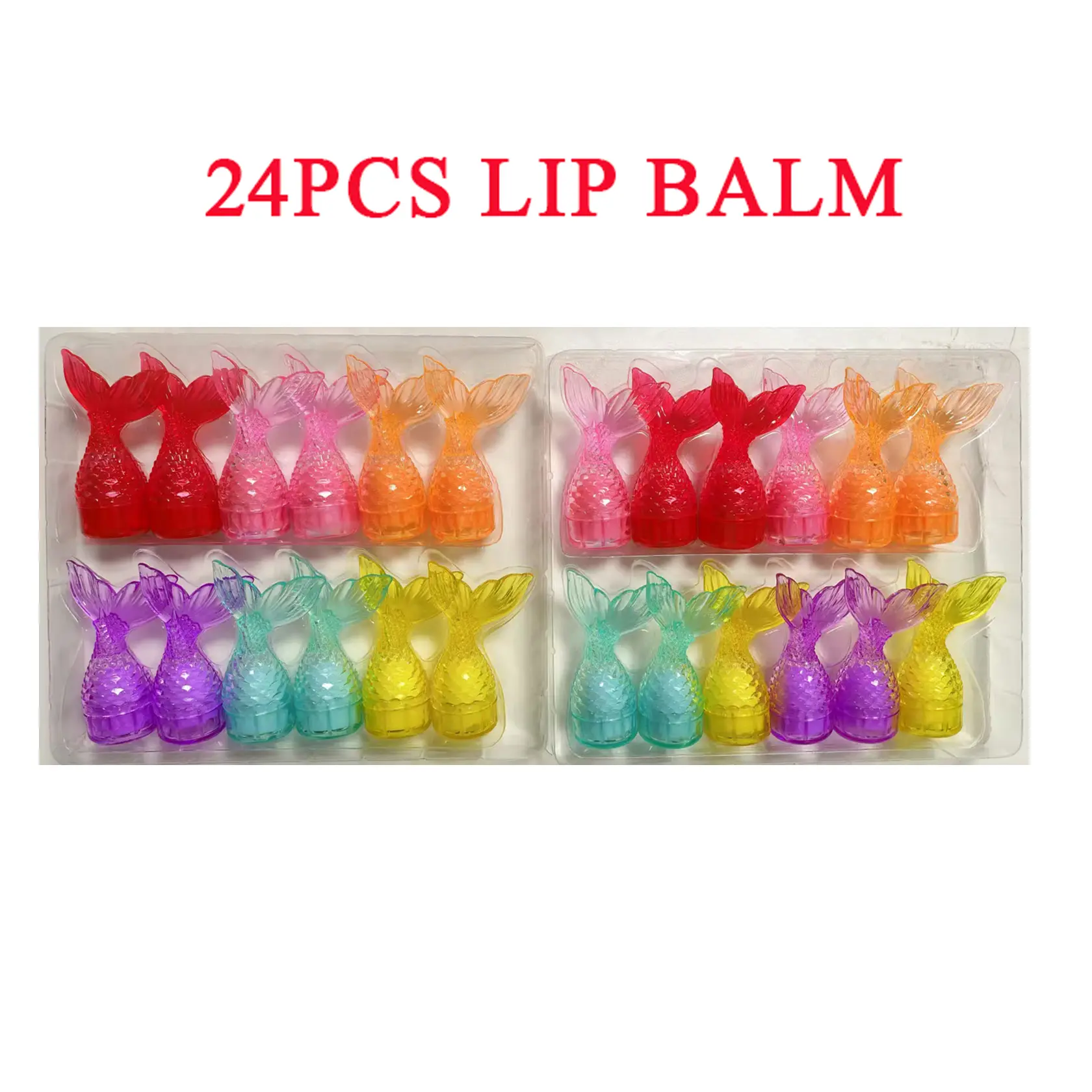 Little Mermaid 24pcs  Lip Balm Set, Nourishing Lip Long-Lasting Hydration, Novelty Beauty for Women & Girls