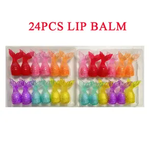 Little Mermaid 24pcs  Lip Balm Set, Nourishing Lip Long-Lasting Hydration, Novelty Beauty for Women & Girls