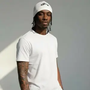 White & black ALGASSA Skull Cap “Grey satin inside”