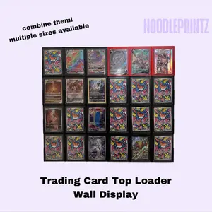 Noodleprintz Trading Card Top Loader Wall Display for Pokemon & Sports Cards 35 Point Max Size Double-Sided Tape Included Multiple Colors Available