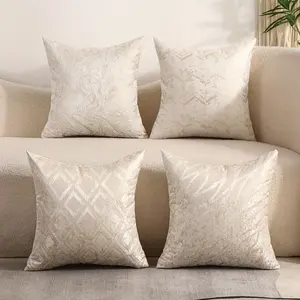 Geometric Pattern Cushion Cover without Filler, 2 Counts Elegant Throw Pillow Cover, Household Decoration Supplies for Home Living Room Sofa Hotel, Cushion Slipcovers