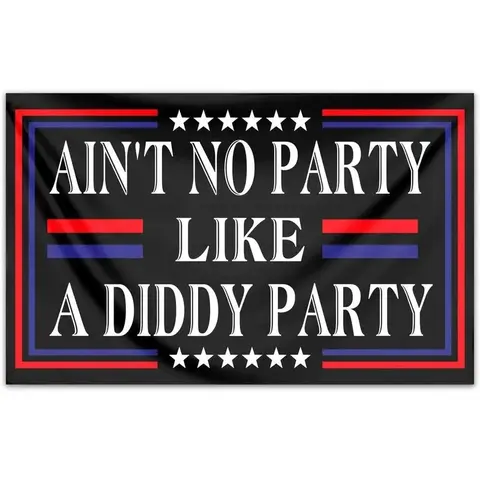 Rectangular Modern Tapestry Wall Hanging, "Ain't No Parties Like A Diddy's Parties" 3x5 Ft Flag, Home Decor for Teen Girls, Ideal Festival Gift & Camping Essential, 1 Piece