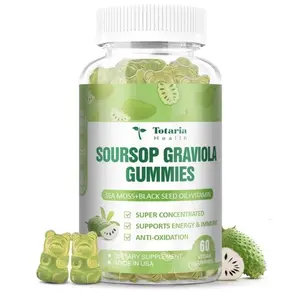 Sugar Free Soursop Oil Graviola Sea Moss Gummies - Support Digestive Sleep Skin Health, Immunity & Antioxidant - Guanabana Fruit with Sea Moss, 150mg Black Seed Oil Organic Non-GMO Vegan
