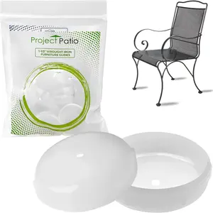 1.5" Wrought Iron Patio Furniture Feet Caps (24-Pack), Chair Leg Floor Protector Replacements for Outdoor Metal Tables and Chairs