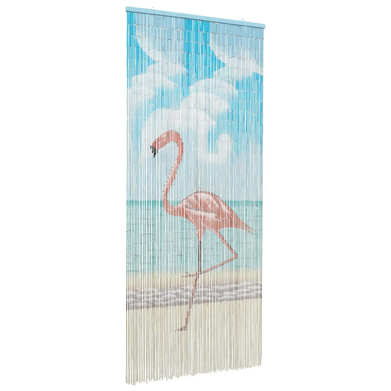 vidaXL Insect Door Curtain Multicolor 78.74 x 35.43 in Bamboo, Bamboo Curtain, Fun Indoor Divider, Beige Room Shade, Chic Window Cover, Stylish Patio Screen 42030049