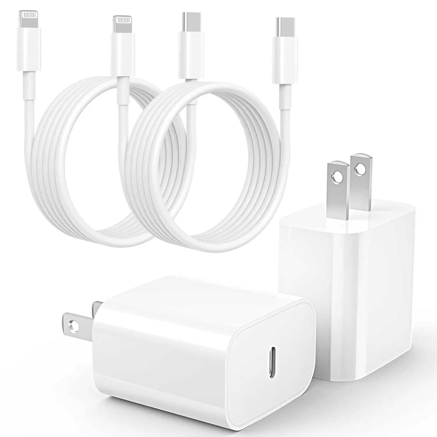 portable charger iPhone 14 13 12 11 Charger Fast Charging [MFi-Certified] 2Pack 20W Type-C Fast Charger Blocks with 6FT USB C to Lightning Cables Compatible with iPhone 14/13/ 12/11/ XS/XR/X/ 8 /iPad (White), Plug, Mobile portable charger
