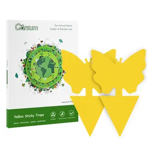 Garsum Fruit Fly Trap Yellow Sticky Insect Traps Indoor/Outdoor Use, Plant Insect Trap Targets Whiteflies, Mosquitoes, Fungus Gnat, Flying Insects - Butterfly Design / 18-Piece Pack