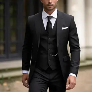 2025 New Men's Suit 3-Piece Set - Business and Casual Style - Formal Evening Dress - Large Size - Slim Fit - Summer Menswear Long Sleeve