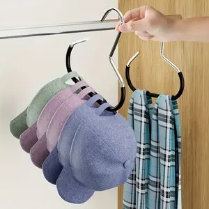 5 Piece Hat Storage Rack, Non-Slip Hanging Organizer, Creative Round Ring Clothes Hook, Stainless Steel Hooks for Hats Bras Ties Scarves Lingerie, Hat Hanger Holder