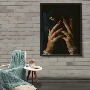 Luxury Black Tiger Poster Leopard Print Art, Preppy Bar Cart Wall Art, Luxury Fashion Poster, High Fashion Print Poster 18 24