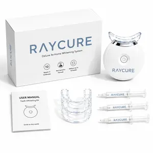 RAYCURE Teeth Whitening Kit with LED Light, Fast Whitening in 10 Minutes, Non-Sensitive Formula, At-Home Whitening System