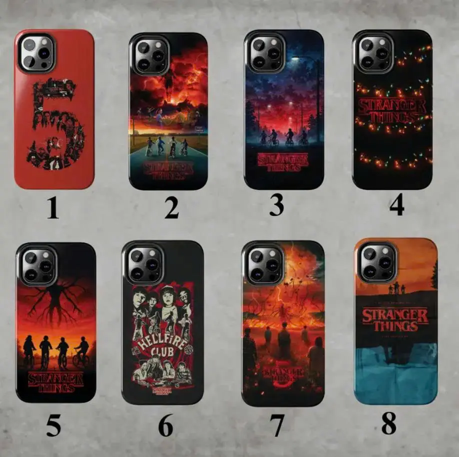 New Strangerr Thiings Tough Phone Case Command Cover for iPhone 14 Plus 13 Pro Max 12 11 For Fan Movie Merch Christmas Gift For Her/Him