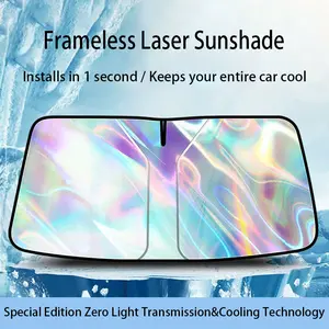 Car Windshield Sunshade Blocks 99% Heat Keeps Interior Cool Universal Fits Cars SUVs Trucks Automotive Sun Screen, Visor Car Accessories for Summer Medium Foldable Anti-UV Windshield Sunshade Stuff Vehicle Window Heat Protective Umbrella