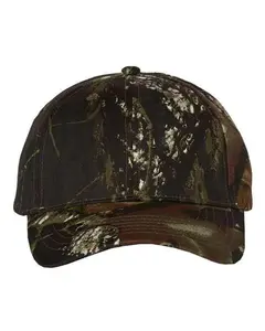 Licensed Camo Hook-and-Loop Cap - Structured Mid-Profile Pre-Curved Visor Outdoor Hunting Tactical Adjustable Hat