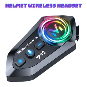 Smart Voice Assistant Y12 Motorcycle Helmet Bluetooth-compatible Earphones, Jerry 5.3 Chip, Fm Radio, Hands-Free Calling, Ip66 Waterproof, Riding Gear