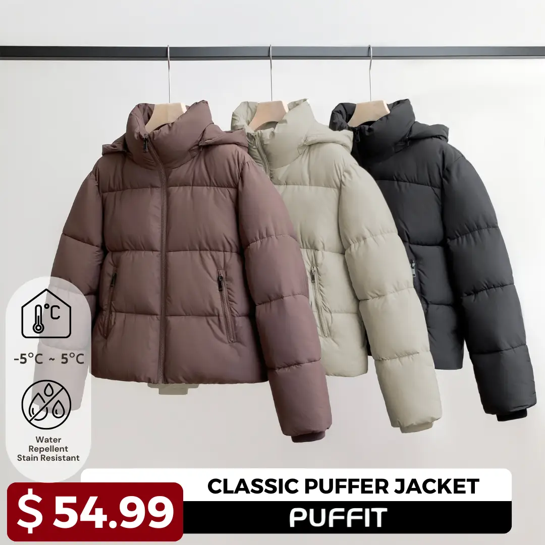 [SIZE 2-20]PUFFIT Women's Fitted Detachable Hooded Puffer Jacket, Winter Basic Warm Coat with Removable Hood Zip Deep Pockets for Women #FallFreshnes