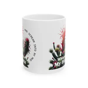 🌵☕ "Sharp, Sweet, and Slightly Savage" Cactus Whisperer Ceramic Mug, Funny Plant Lover Gift, Cactus Decor, Unique Gardening Mug,  11oz 15oz