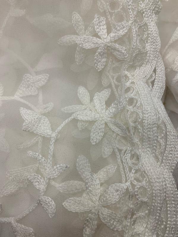 White chiffon and net dupatta or scarf  for women plain fashion