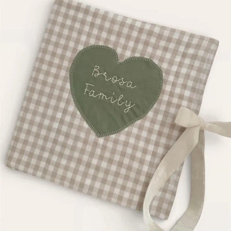 Custom Fabric Photo Album with Embroidered Name