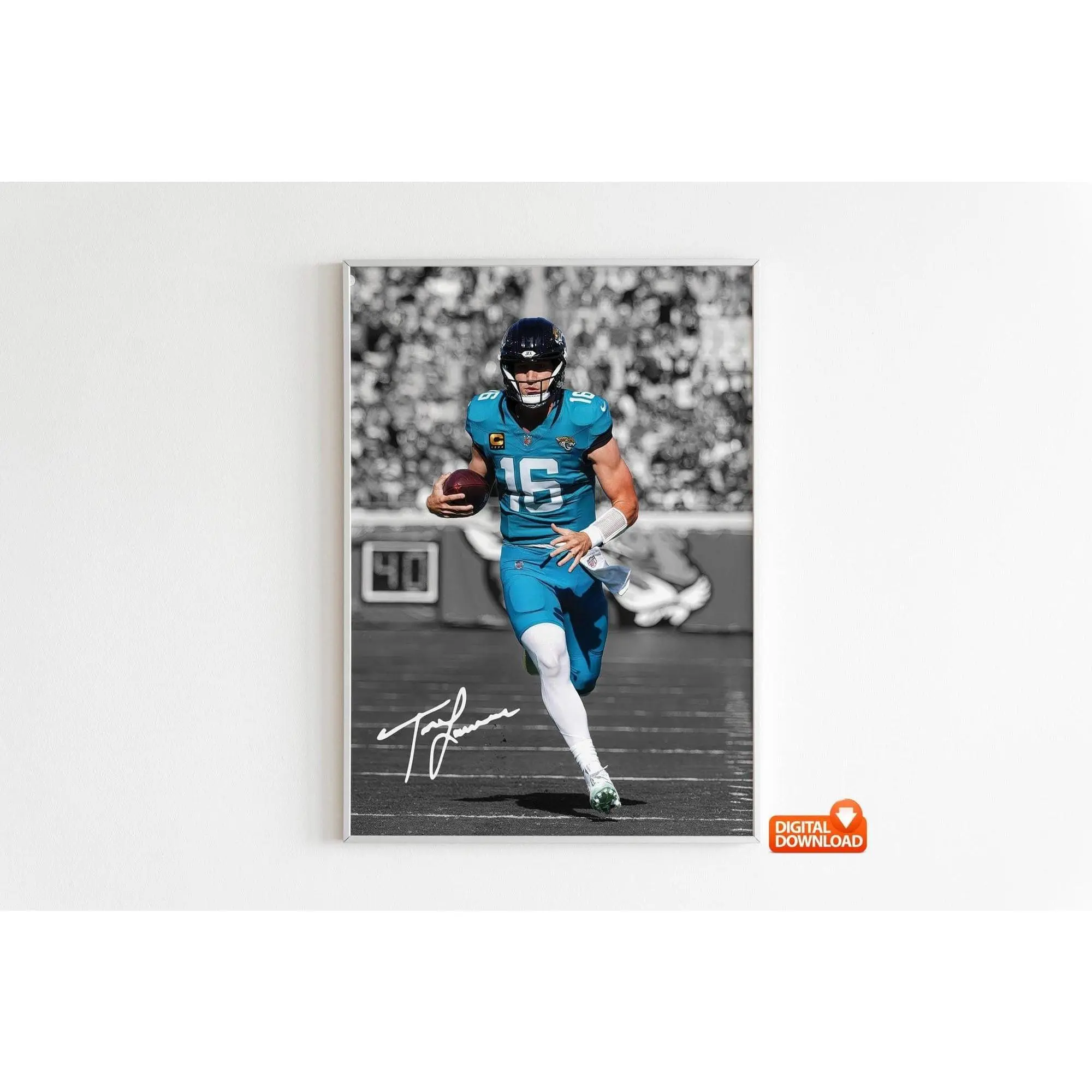 Trevor Lawrence Poster, Signed Football Poster, Best Gift For Fans( Unframed - Print Only )