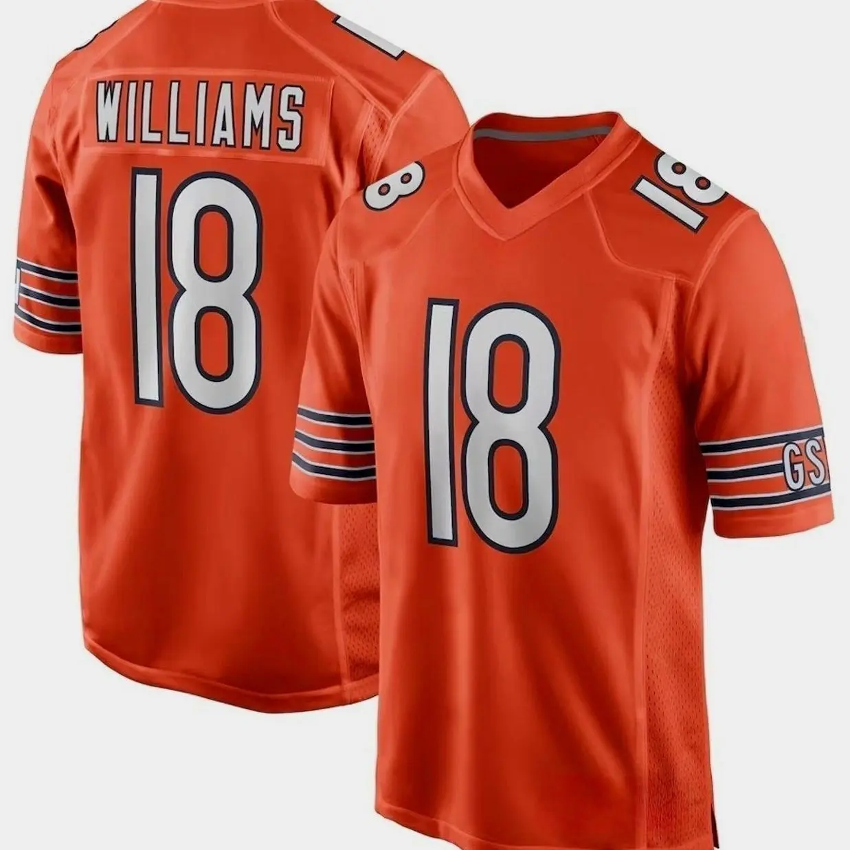 Unisex Football Inspired by Chicago Williams 18 Alternate Player Game Jersey - Orange YU